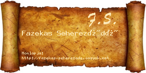 Fazekas Seherezádé névjegykártya